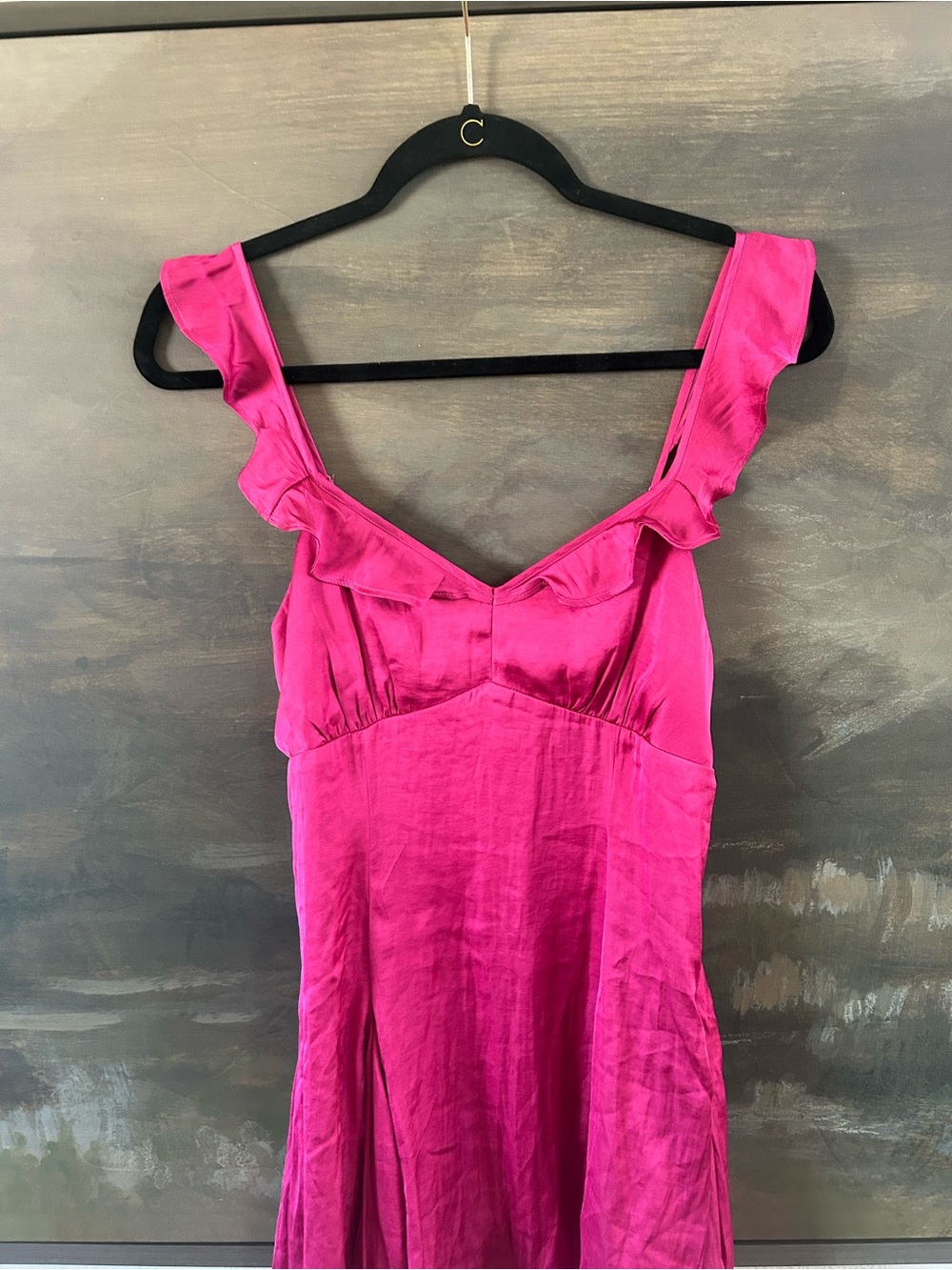 NWT AE Silky Pink Ruffle Babydoll Minidress - Picture 11 of 15